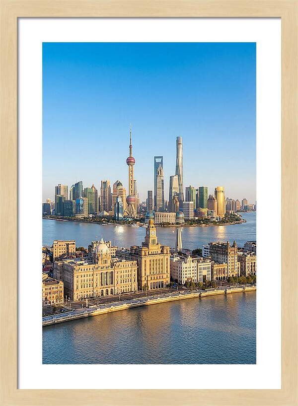 Shanghai Bund Skyline At Dusk