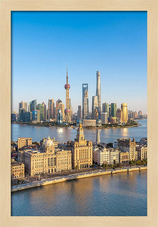 Shanghai Bund Skyline At Dusk