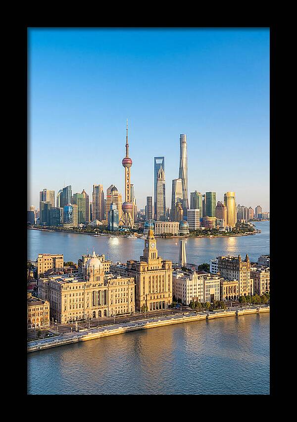 Shanghai Bund Skyline At Dusk