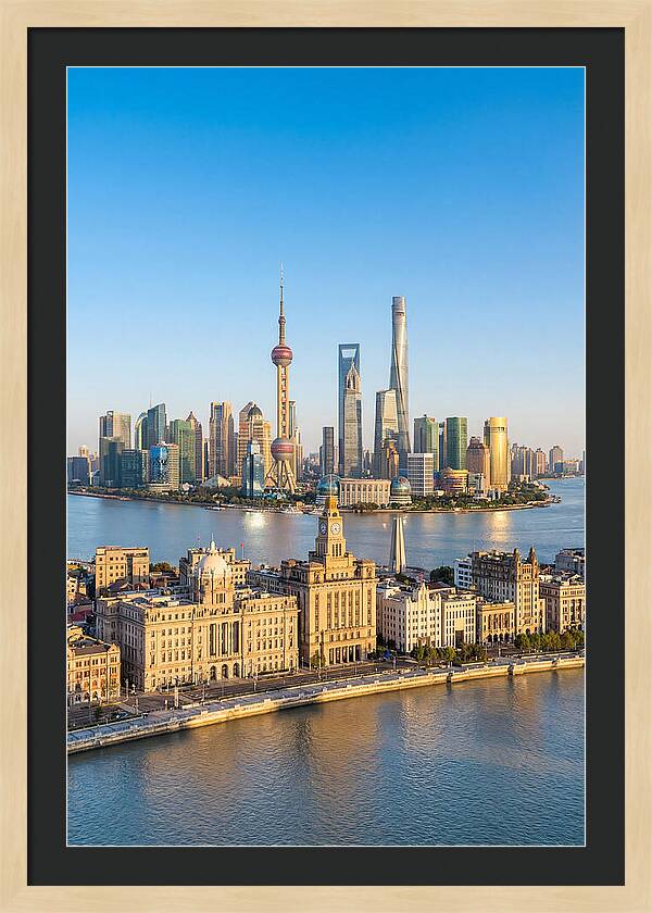 Shanghai Bund Skyline At Dusk