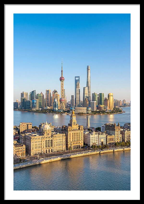 Shanghai Bund Skyline At Dusk