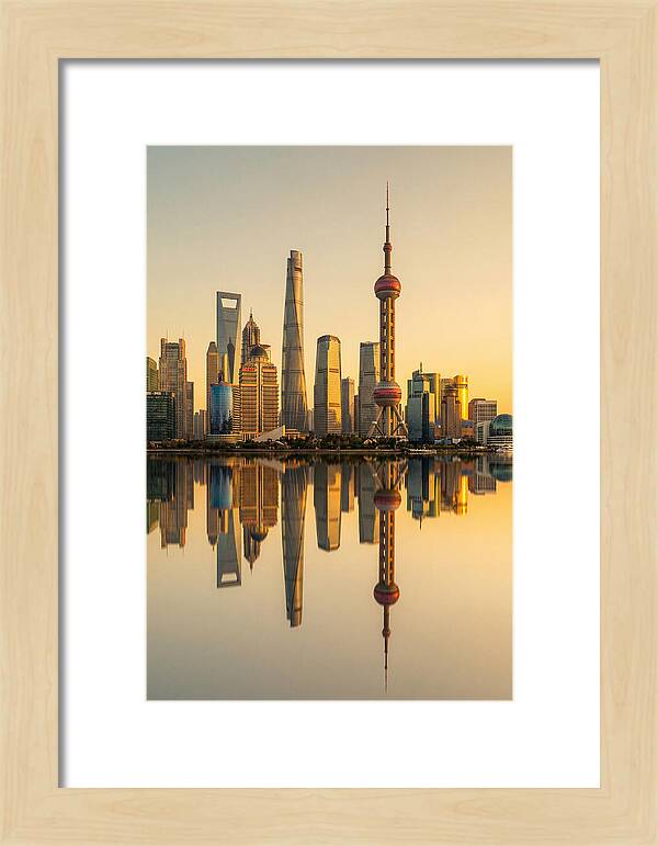 Shanghai Pudong Skyline Reflection