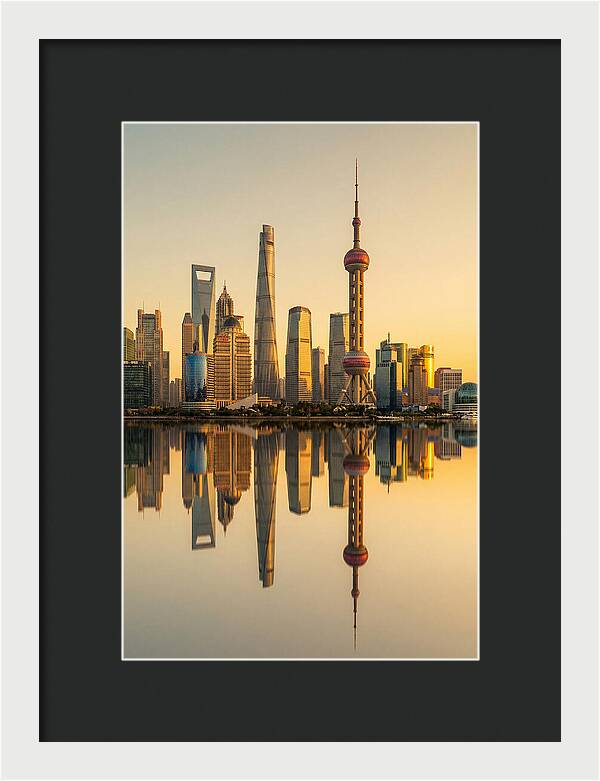Shanghai Pudong Skyline Reflection