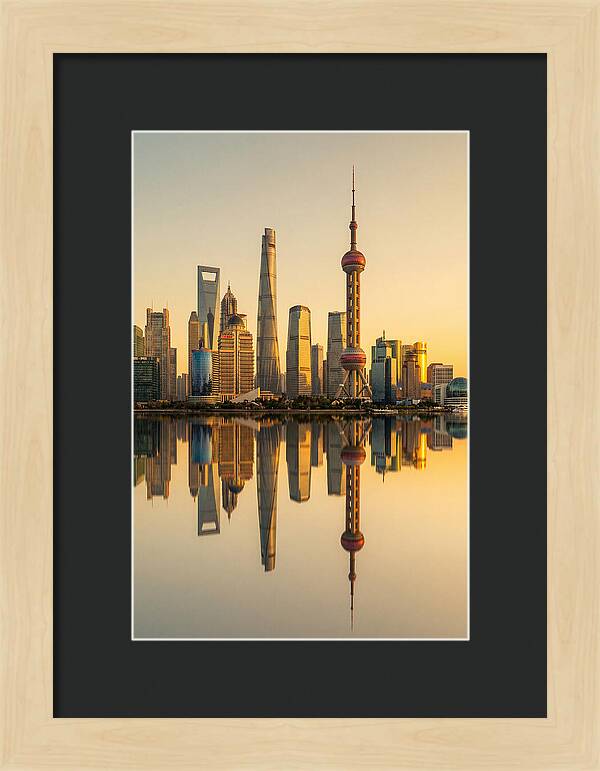 Shanghai Pudong Skyline Reflection