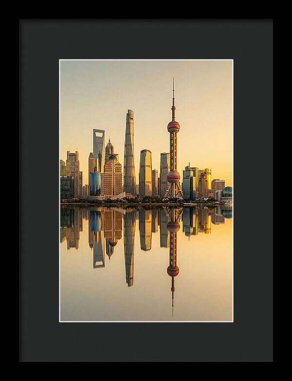 Shanghai Pudong Skyline Reflection