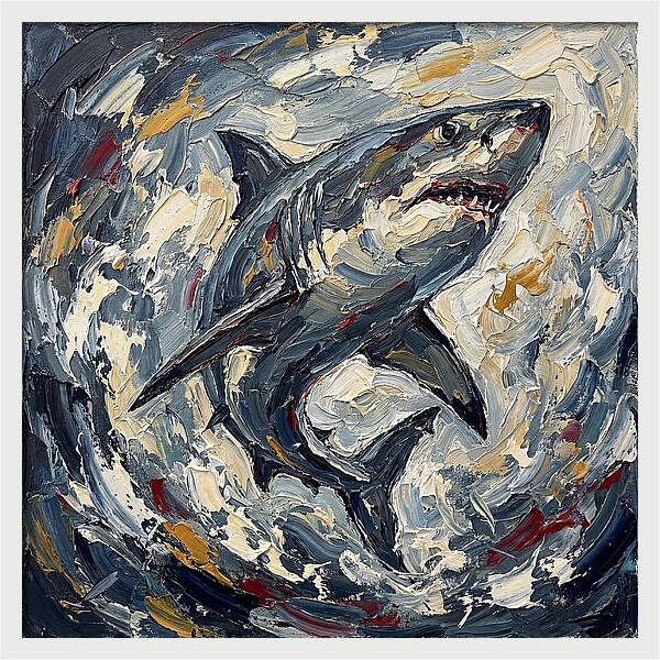 Shark In Turbulent Waters