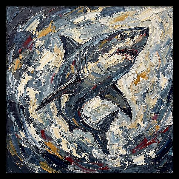 Shark In Turbulent Waters