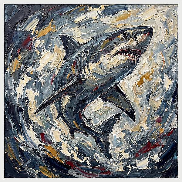 Shark In Turbulent Waters