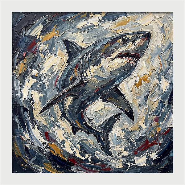 Shark In Turbulent Waters