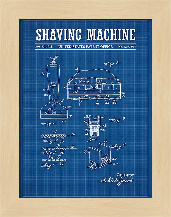 Shaving Machine Schick Blueprint Patent Us1757978a