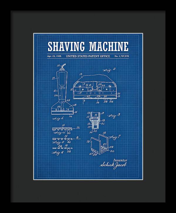 Shaving Machine Schick Blueprint Patent Us1757978a