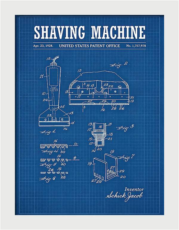 Shaving Machine Schick Blueprint Patent Us1757978a