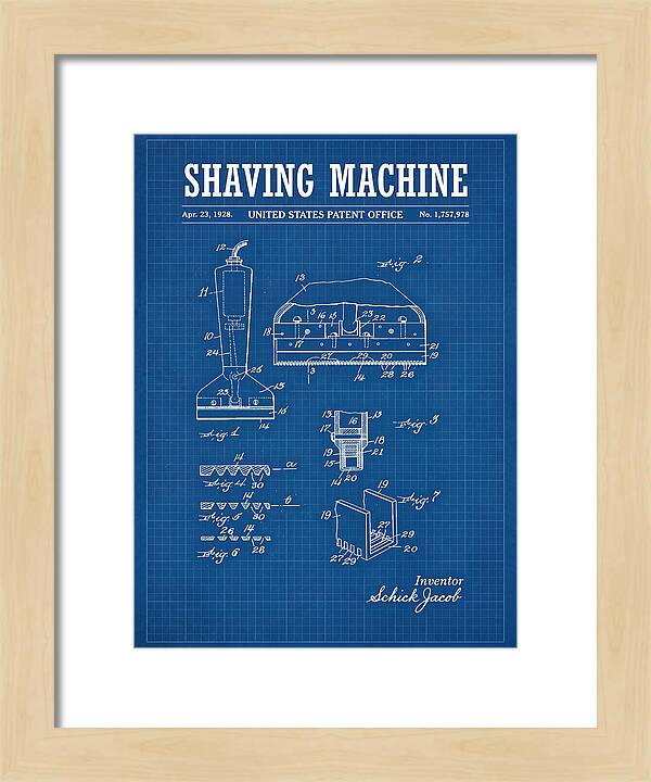 Shaving Machine Schick Blueprint Patent Us1757978a
