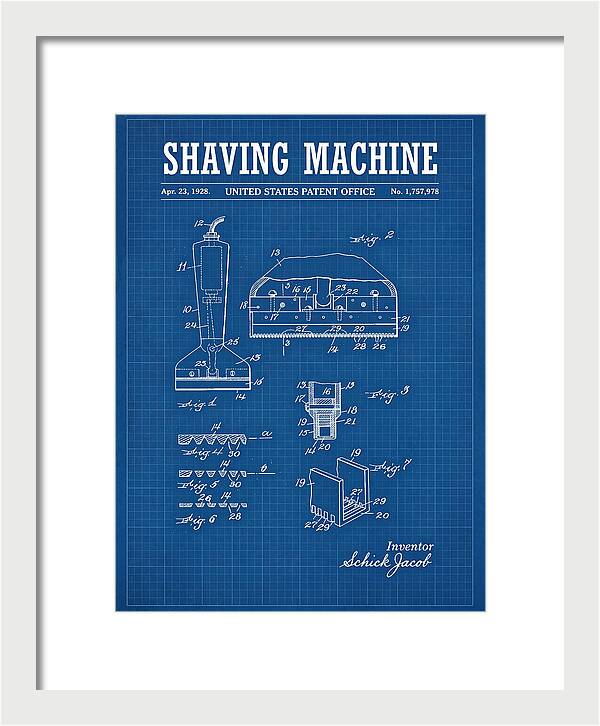 Shaving Machine Schick Blueprint Patent Us1757978a