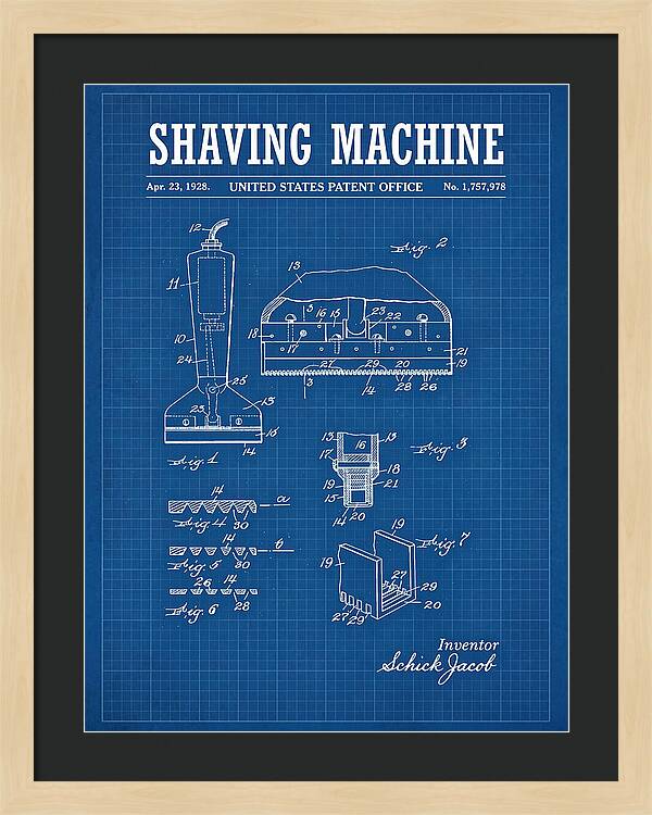 Shaving Machine Schick Blueprint Patent Us1757978a