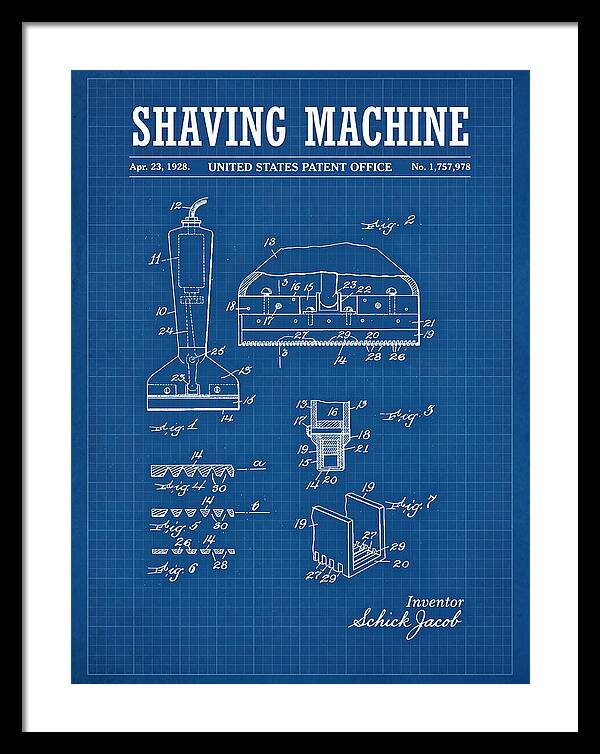 Shaving Machine Schick Blueprint Patent Us1757978a