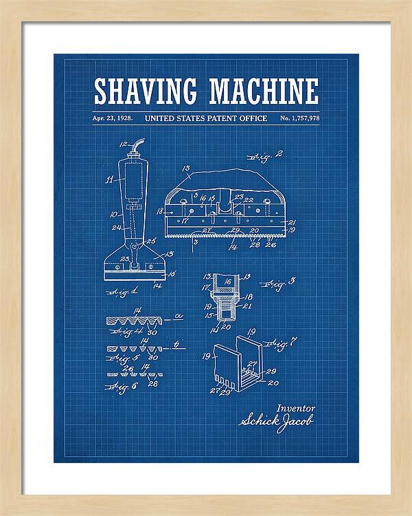 Shaving Machine Schick Blueprint Patent Us1757978a