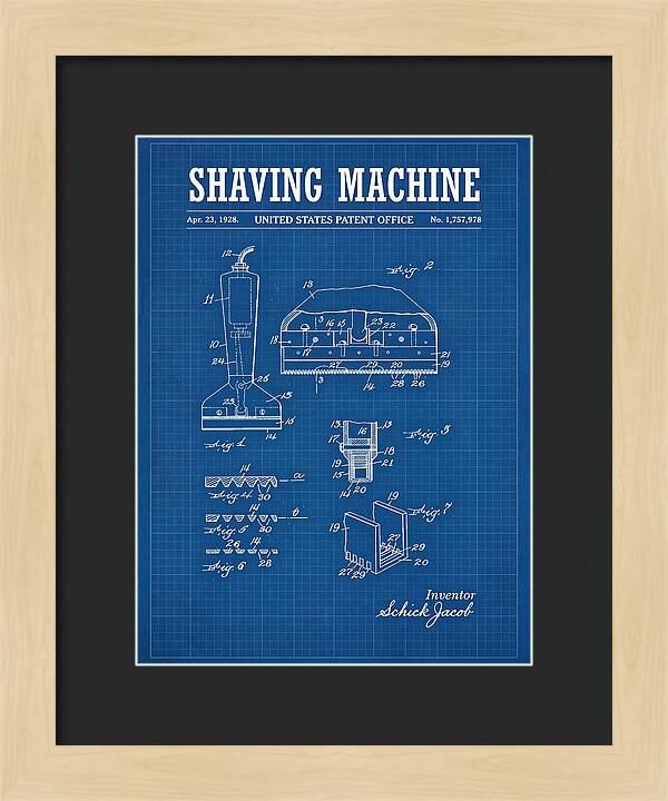 Shaving Machine Schick Blueprint Patent Us1757978a
