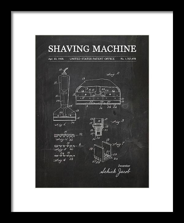 Shaving Machine Schick Chalkboard Patent Us1757978a