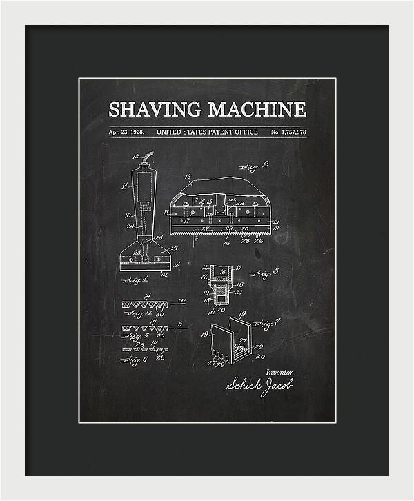 Shaving Machine Schick Chalkboard Patent Us1757978a