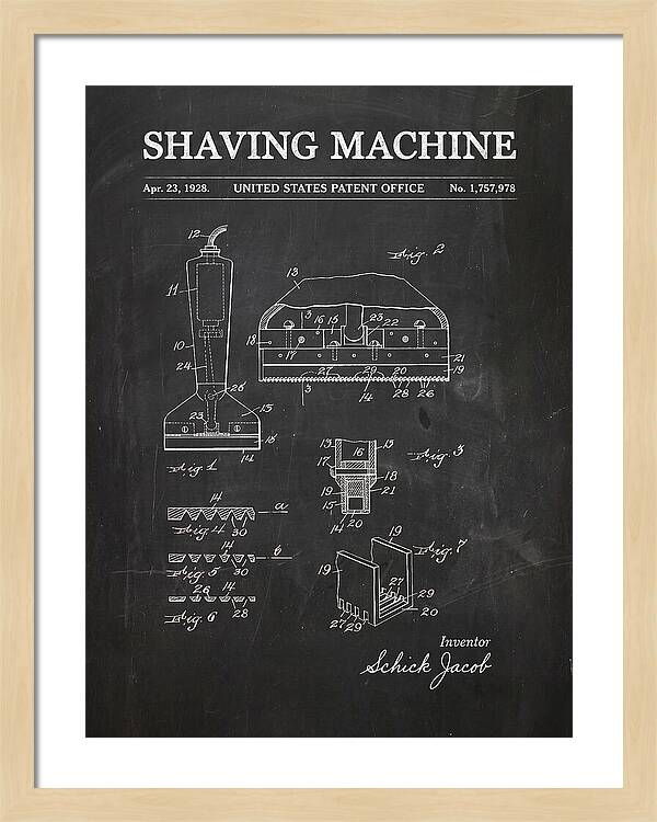 Shaving Machine Schick Chalkboard Patent Us1757978a