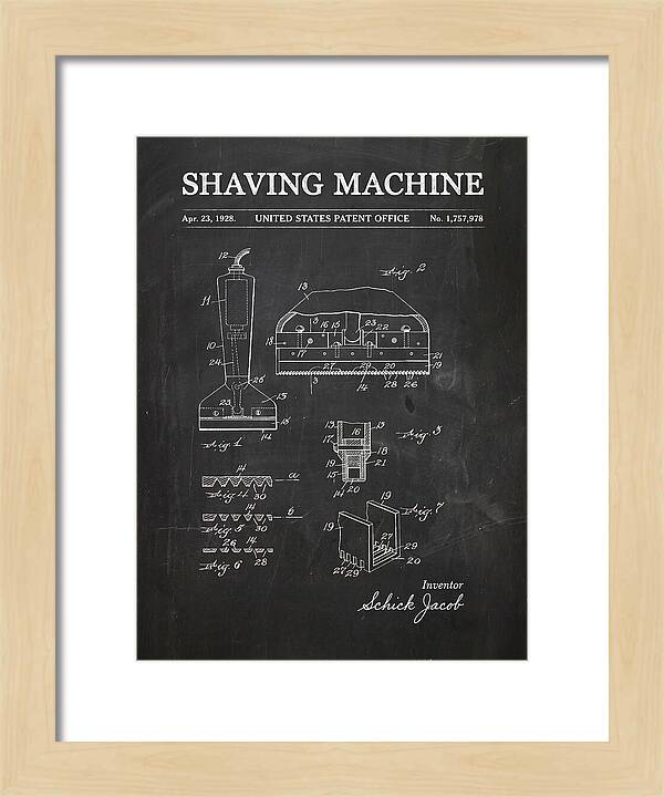 Shaving Machine Schick Chalkboard Patent Us1757978a