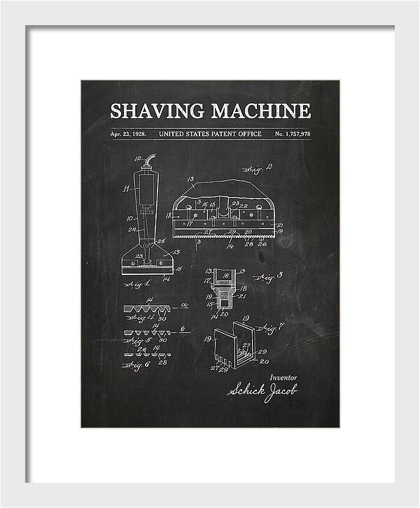 Shaving Machine Schick Chalkboard Patent Us1757978a