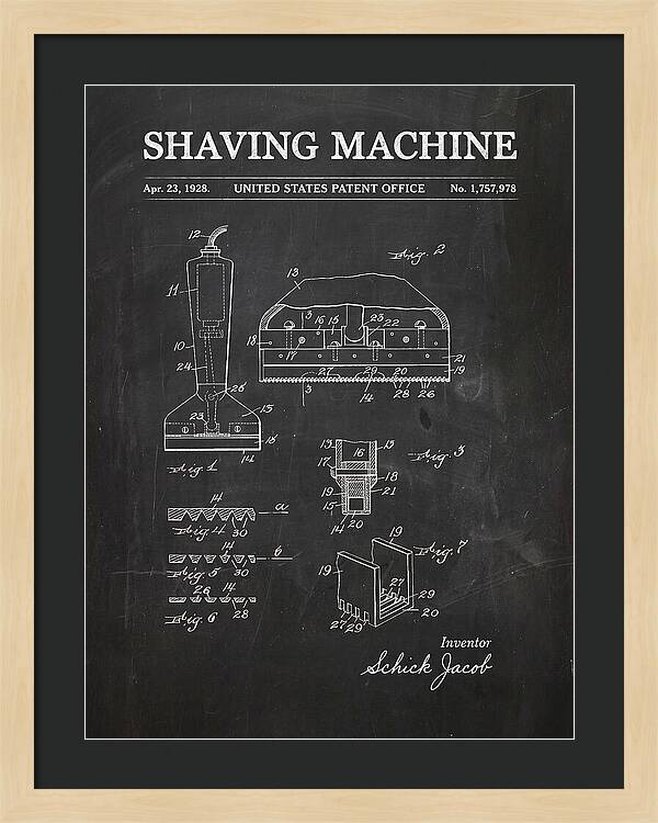 Shaving Machine Schick Chalkboard Patent Us1757978a