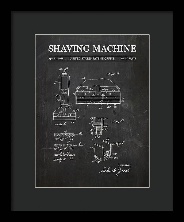 Shaving Machine Schick Chalkboard Patent Us1757978a
