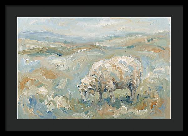 Sheep Grazing In Pastoral Landscape