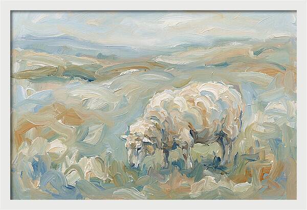 Sheep Grazing In Pastoral Landscape