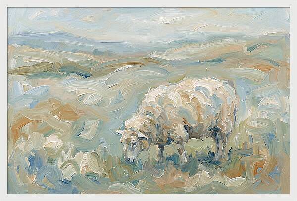 Sheep Grazing In Pastoral Landscape