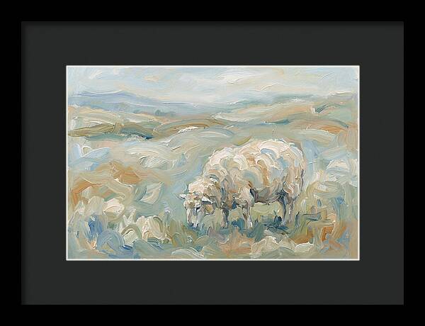 Sheep Grazing In Pastoral Landscape