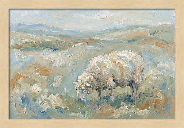 Sheep Grazing In Pastoral Landscape