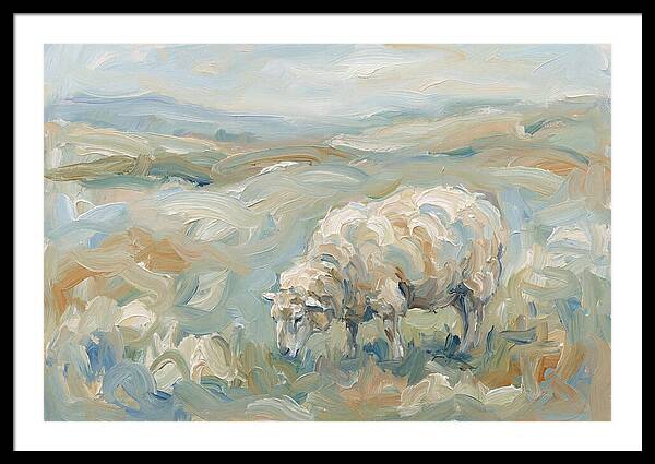 Sheep Grazing In Pastoral Landscape