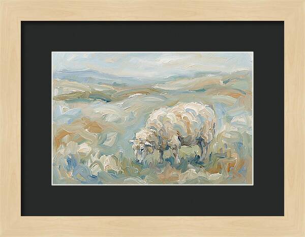 Sheep Grazing In Pastoral Landscape