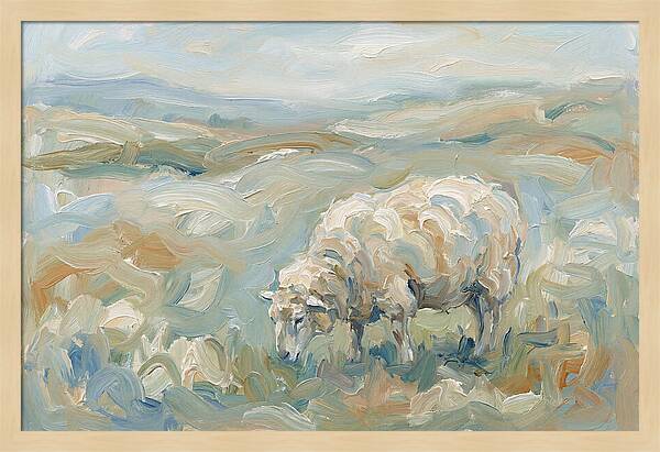 Sheep Grazing In Pastoral Landscape