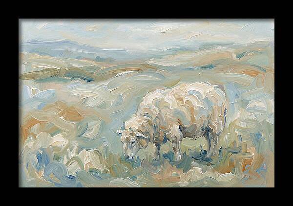 Sheep Grazing In Pastoral Landscape