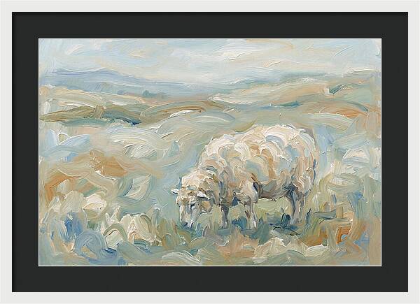 Sheep Grazing In Pastoral Landscape