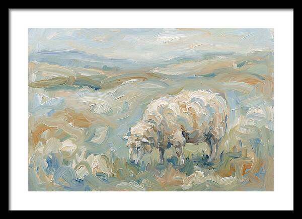 Sheep Grazing In Pastoral Landscape