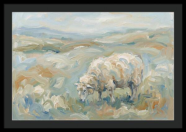Sheep Grazing In Pastoral Landscape