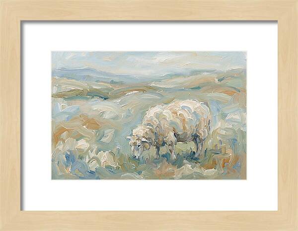 Sheep Grazing In Pastoral Landscape