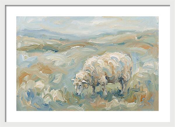 Sheep Grazing In Pastoral Landscape