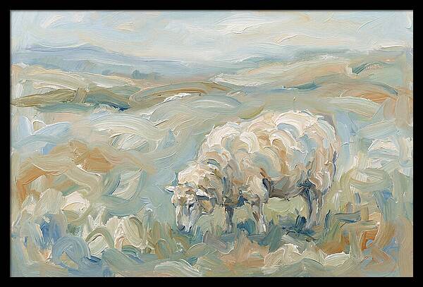 Sheep Grazing In Pastoral Landscape