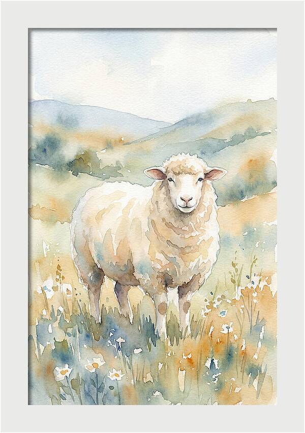 Sheep In Serene Pasture
