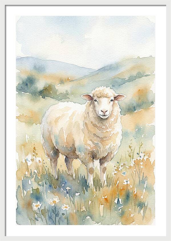 Sheep In Serene Pasture