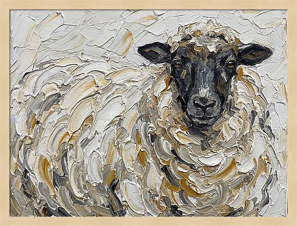 Sheep In Textured Brushstrokes