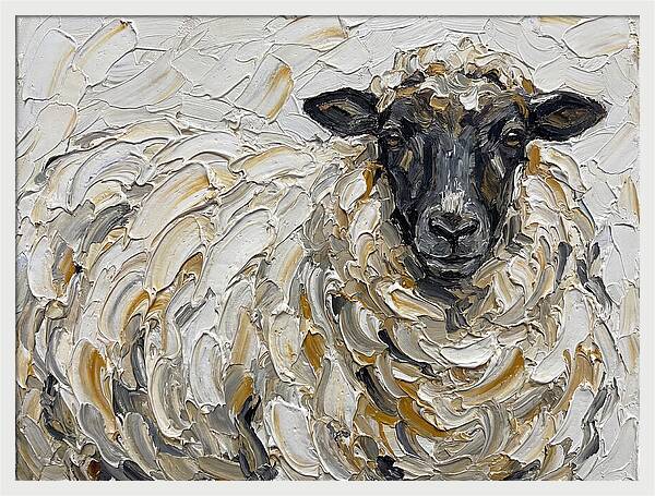 Sheep In Textured Brushstrokes