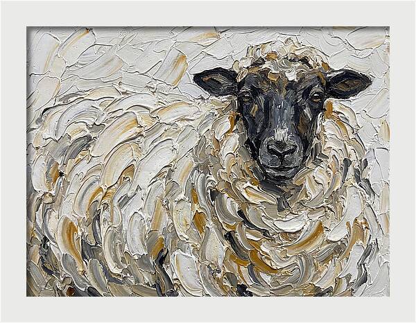 Sheep In Textured Brushstrokes