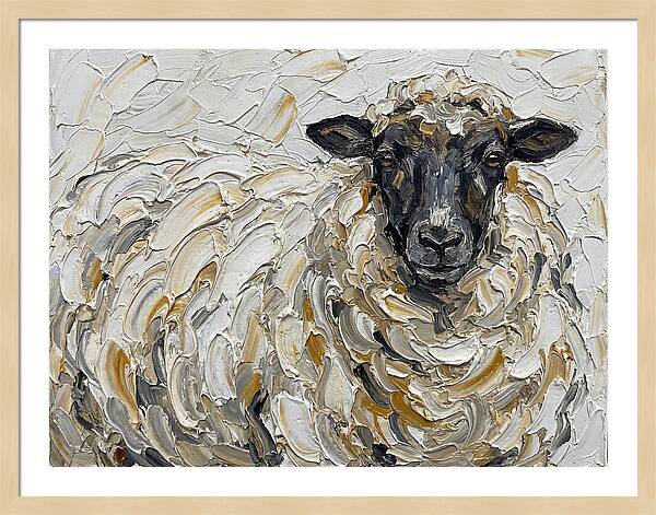 Sheep In Textured Brushstrokes